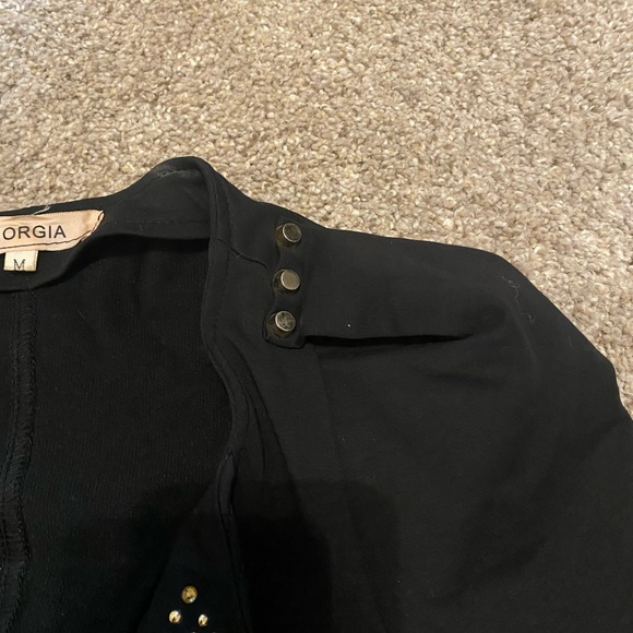 GIORGIA light black blazer with gold details, size M - Picture 4 of 5